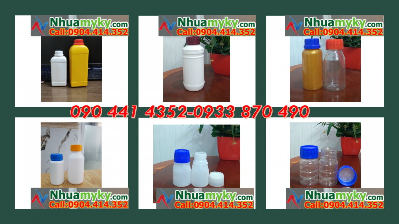 Chai đựng hóa chất 1 lít cực dày, chai nhựa 0.5 lít đựng hóa chất ngành cơ khí