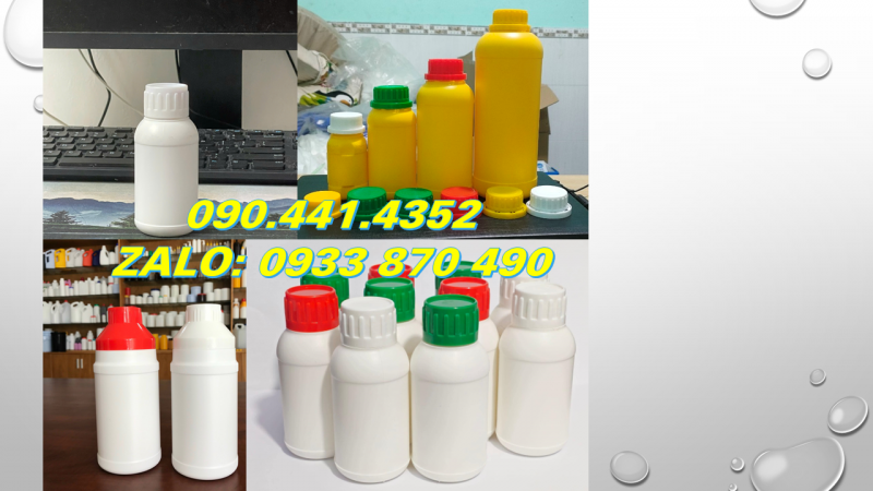 Chai đựng hóa chất 1 lít cực dày, chai nhựa 0.5 lít đựng hóa chất ngành cơ khí