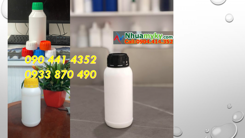Chai đựng hóa chất 1 lít cực dày, chai nhựa 0.5 lít đựng hóa chất ngành cơ khí