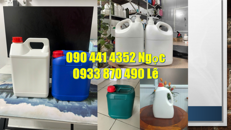 Can nhựa 5 lít đựng hóa chất, có sx can nhựa 5 lít đựng thực phẩm (nhựa số 2) 