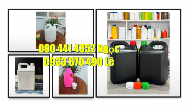 Can nhựa 5 lít đựng hóa chất, có sx can nhựa 5 lít đựng thực phẩm (nhựa số 2) 