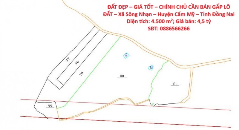 ĐẤT ĐẸP – GIÁ TỐT – CHÍNH CHỦ CẦN BÁN GẤP LÔ ĐẤT – Xã Sông Nhạn – Huyện Cẩm Mỹ – Tỉnh Đồng Nai