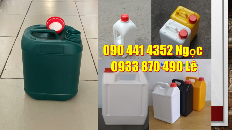 Can nhựa 0.5 lít đựng dầu, can 1 lít đựng dung dịch tẩy rửa tiện lợi 
