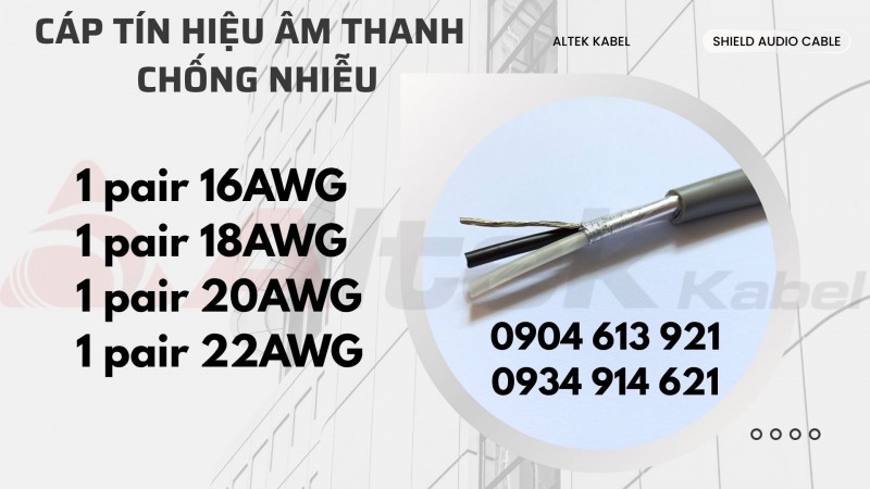 Cáp tín hiệu chống nhiễu 16AWG/18AWG/20AWG/22AWG Altek Kabel 