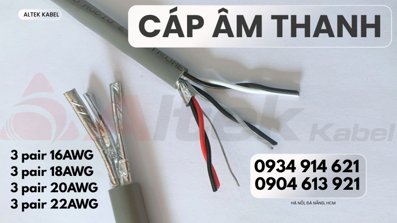 Cáp tín hiệu chống nhiễu 16AWG/18AWG/20AWG/22AWG Altek Kabel 