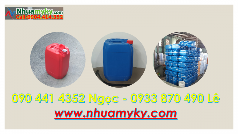 Can nhựa 20lít đựng phân cá dạng loãng, can nhựa 25 lít đựng axit mạnh, can 30 lít chứa cồn dễ bắt l