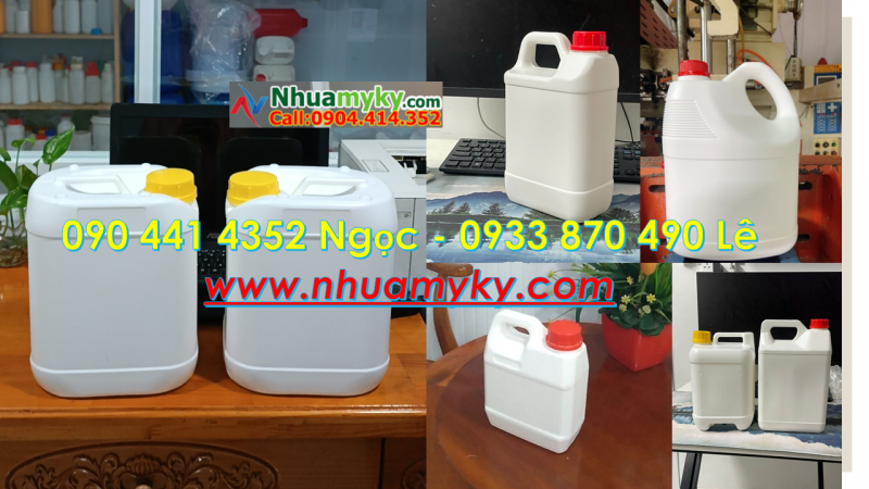 SX can nhựa 500ml vuông, can 1 lít tròn, can nhựa 2 lít đựng màu pha loãng