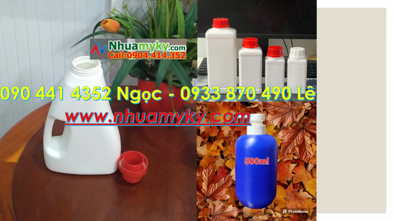 SX can nhựa 500ml vuông, can 1 lít tròn, can nhựa 2 lít đựng màu pha loãng