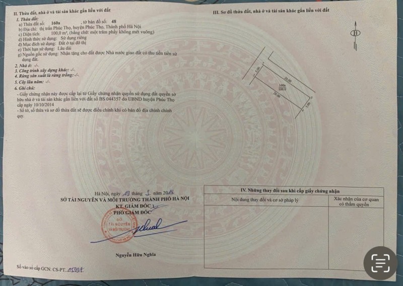 CHÍNH CHỦ bán nhanh 100m2 đất ở - Trung tâm thị trấn Phúc Thọ, Hà Nội - Đường ô tô tránh