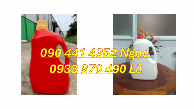 Can nhựa 5 lít đựng nước giặt công nghiệp, can nhựa 2 lít đựng nước xả vải