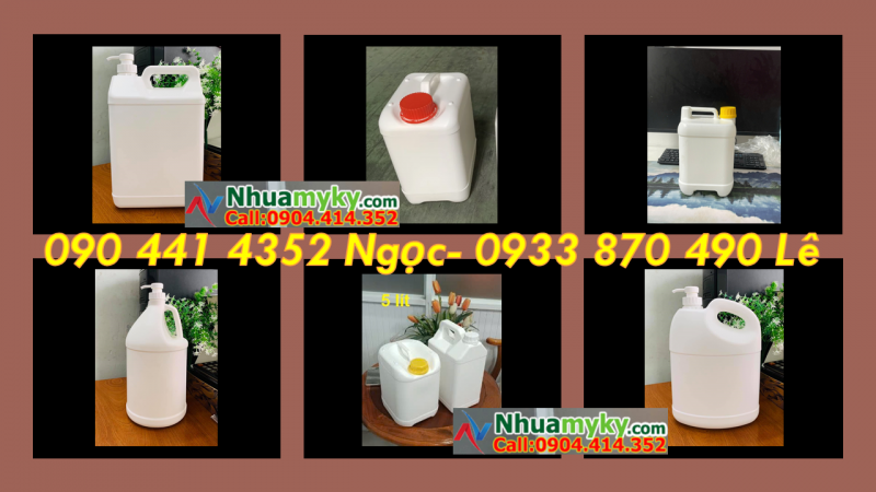 Can 5 lít trắng đựng nước dừa thốt nốt, can nhựa 2 lít trắng đựng rượu