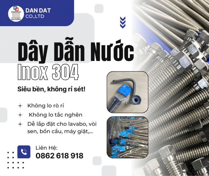 DÂY DẪN NƯỚC NÓNG INOX | ỐNG MỀM DẪN NƯỚC INOX 304 