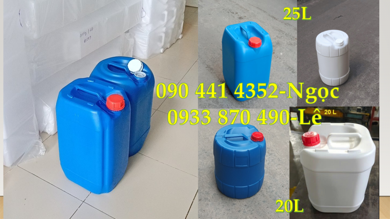 CÓ SX CAN NHỰA 20 LÍT ĐỰNG HÓA CHẤT NGÀNH Y TẾ, MỸ PHẨM, THỰC PHẨM ĐẢM BẢO VỆ SINH, GIÁ HỢP LÝ 