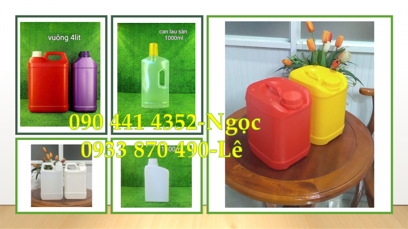 CAN NHỰA 2 LÍT ĐỰNG HÓA CHẤT CHỐNG THẤM, CAN 5 LÍT VUÔNG DÀY CHỐNG ĂN MÒN