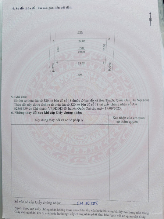 Chính chủ gửi blô ,238m 2 mặt tiền: 10m trung tâm xã Phú cát( hoà thạch cũ), hà nội.