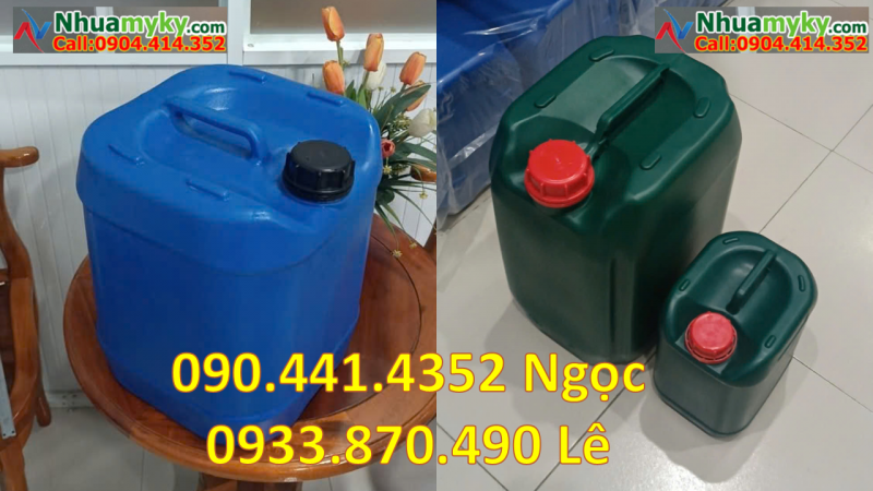 CAN 25 LÍT VUÔNG ĐỰNG HÓA CHẤT NÔNG NGHIỆP, CAN NHỰA 30 LÍT VUÔNG ĐỰNG AXIT ĐẬM ĐẶC