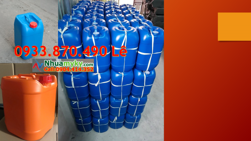 Can nhựa vuông 30 lít dày đựng vi sinh, can nhựa 25L đựng hóa chất pha chế 