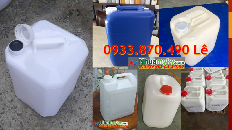Can nhựa vuông 30 lít dày đựng vi sinh, can nhựa 25L đựng hóa chất pha chế 