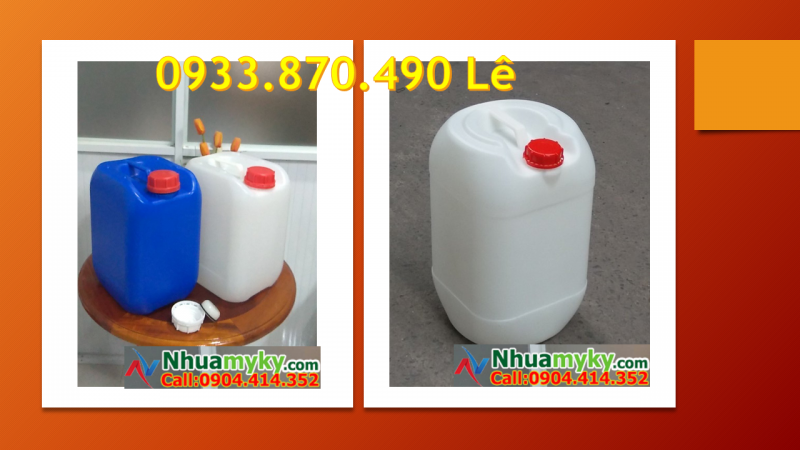 Can nhựa vuông 30 lít dày đựng vi sinh, can nhựa 25L đựng hóa chất pha chế 
