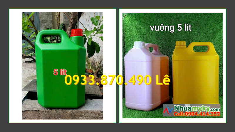 Can nhựa 3.8 lít đựng dung dịch lau kính, can nhựa 3.6 lít đựng hóa chất ngành nông nghiệp 