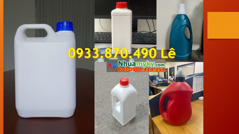 Can nhựa 3.8 lít đựng dung dịch lau kính, can nhựa 3.6 lít đựng hóa chất ngành nông nghiệp 