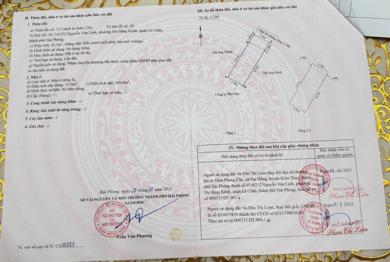 HOT NHÀ CHÍNH CHỦ- GIÁ ƯU ĐÃI CẦN BÁN NHANH CĂN NHÀ VỊ TRÍ TẠI quận Lê Chân, Thành phố Hải Phòng