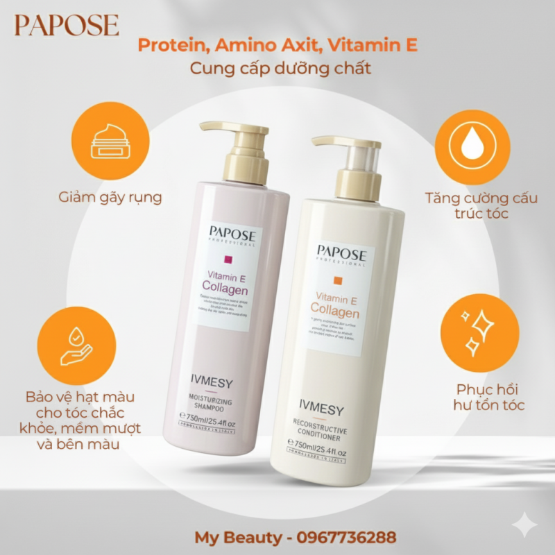 Dầu gội Papose chính hãng – Giảm gãy rụng, phục hồi tóc hư tổn hiệu quả