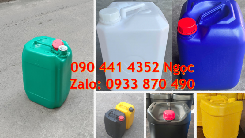 SX can nhựa vuông 25 lít, can 20 lít đựng sút, can 10 lít đựng chất tẩy làm sạch nước 