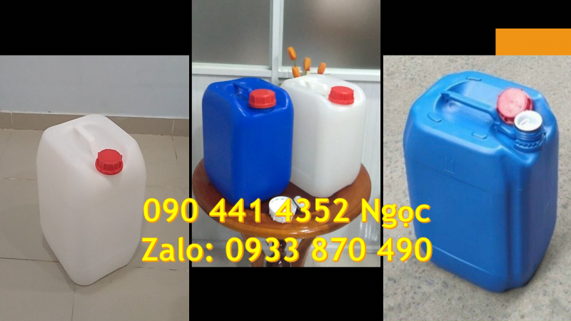 SX can nhựa vuông 25 lít, can 20 lít đựng sút, can 10 lít đựng chất tẩy làm sạch nước 