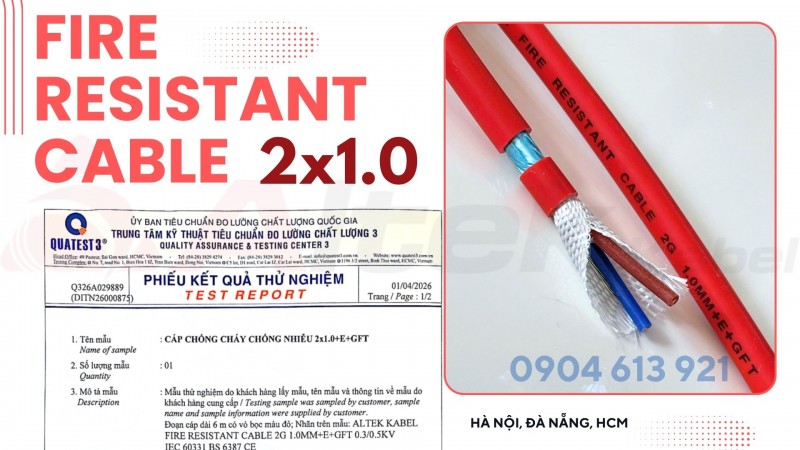 Cáp chống cháy chống nhiễu 2x0.75/2x1.0/2x1.5/2x2.5 Altek Kabel 