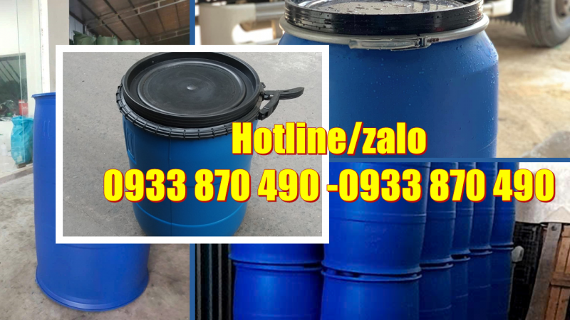Bán thùng phuy nhựa 60 lít, thùng phuy 120 lít đựng thuốc nhuộm, vỏ thùng phuy nhựa 220 lít nắp hở 