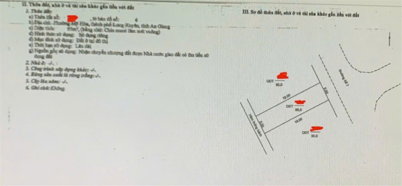 BÁN ĐẤT MẶT TIỀN KINH DOANH – Phường Mỹ Hòa, TP. Long Xuyên, An Giang