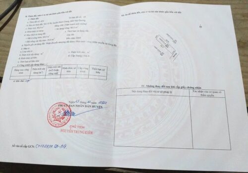Chính chủ cần bán nhanh lô đất xã Cổ Bi, huyện Bình Giang, Hải Dương