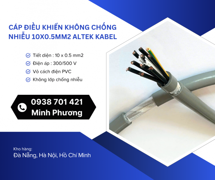 Cáp điều khiển không lưới chống nhiễu 10x0.5mm2 – Giải pháp tiết kiệm cho hệ thống tín hiệu