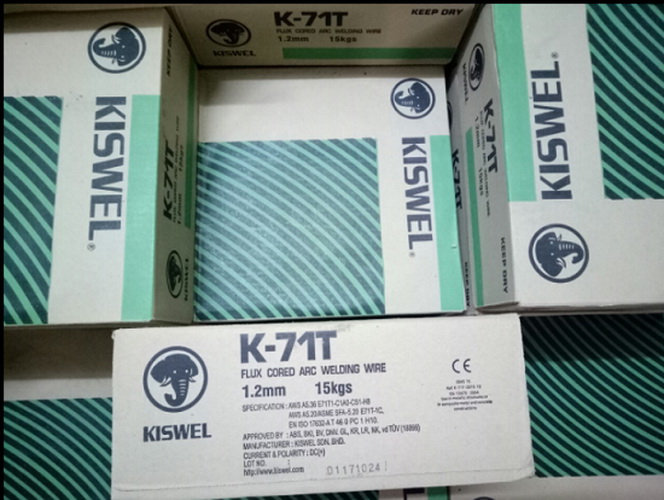 Dây hàn sắt lõi thuốc Kiswel K-71T 1.2 mm ( 15kg)