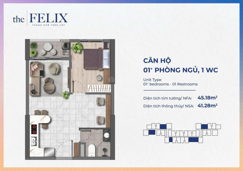 Chính chủ bán nhanh 1PN+1 (41.28m2) giá 2ty đã TT 30%