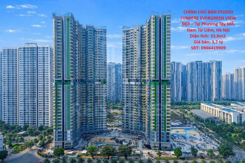 CHÍNH CHỦ BÁN STUDIO LUMIERE EVERGREEN VIEW ĐẸP – Tại Phường Tây Mỗ, Nam Từ Liêm, Hà Nội