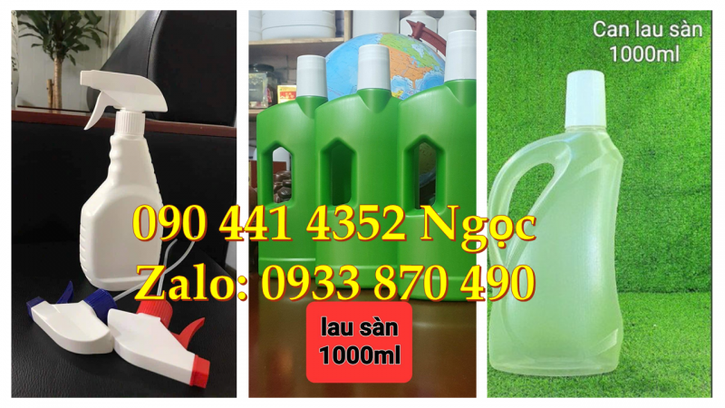 Can nhựa 1 lít đựng nhớt, can nhựa 2 lít đựng chất làm mát động cơ 