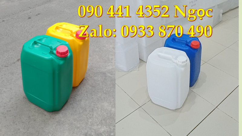 Can nhựa 20 lít trắng trong, can nhựa 25 lít xanh, thùng 10 lít vuông