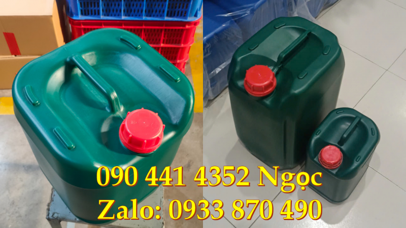 Can nhựa 20 lít trắng trong, can nhựa 25 lít xanh, thùng 10 lít vuông