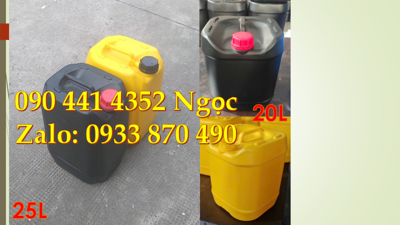 Can nhựa 20 lít trắng trong, can nhựa 25 lít xanh, thùng 10 lít vuông