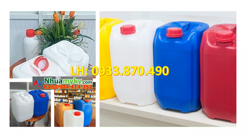 Can nhựa 20 lít tròn, can 25 lít đựng mẫu thí nghiệm, can nhựa 30 lít màu đỏ
