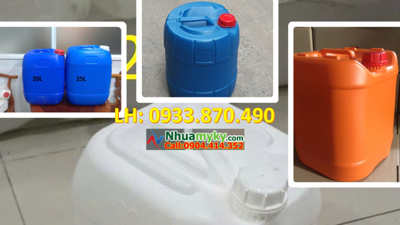 Can nhựa 20 lít tròn, can 25 lít đựng mẫu thí nghiệm, can nhựa 30 lít màu đỏ
