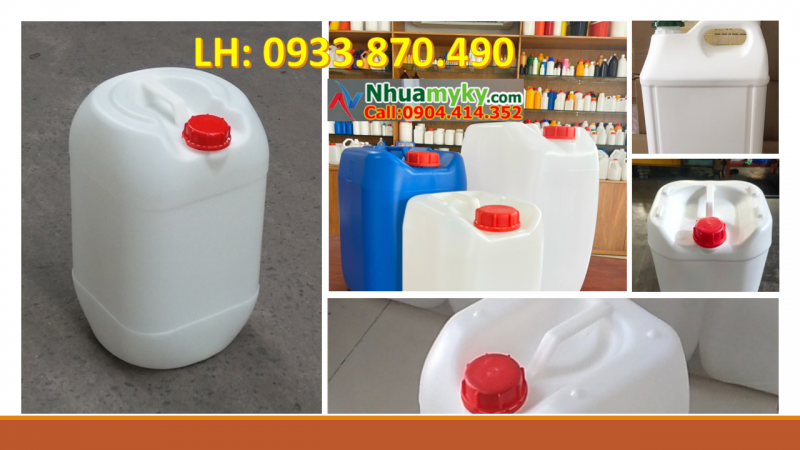 Can nhựa 20 lít tròn, can 25 lít đựng mẫu thí nghiệm, can nhựa 30 lít màu đỏ