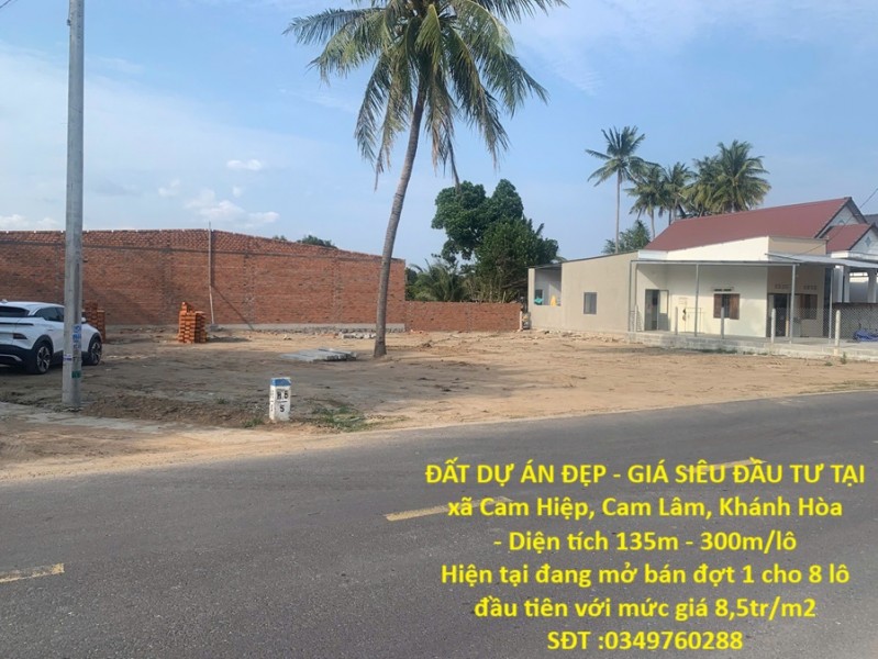 ĐẤT DỰ ÁN ĐẸP - GIÁ SIÊU ĐẦU TƯ TẠI xã Cam Hiệp Nam, Cam Lâm, Khánh Hòa