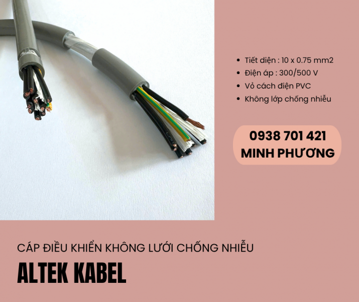 Cáp tín hiệu không lưới chống nhiễu 10x0.75mm2 có sẵn Đà Nẵng, Huế, Bình Định