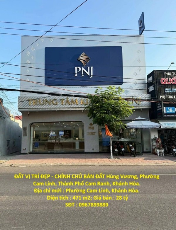 ĐẤT VỊ TRÍ ĐẸP - CHÍNH CHỦ BÁN ĐẤT Hùng Vương, Phường Cam Linh, Thành Phố Cam Ranh, Khánh Hòa.