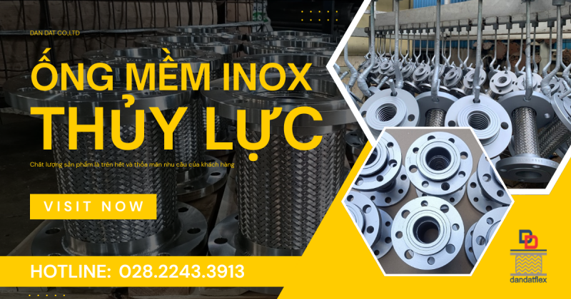 ỐNG MỀM THỦY LỰC BỌC LƯỚI INOX 304 | ỐNG MỀM INOX THỦY LỰC | ỐNG MỀM INOX CHỊU NHIỆT