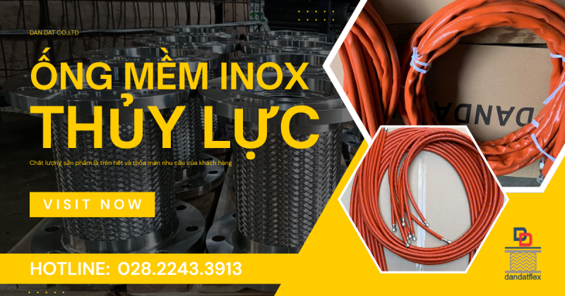ỐNG MỀM THỦY LỰC BỌC LƯỚI INOX 304 | ỐNG MỀM INOX THỦY LỰC | ỐNG MỀM INOX CHỊU NHIỆT