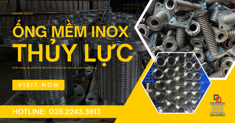 ỐNG MỀM THỦY LỰC BỌC LƯỚI INOX 304 | ỐNG MỀM INOX THỦY LỰC | ỐNG MỀM INOX CHỊU NHIỆT
